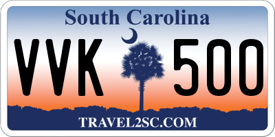 SC license plate VVK500