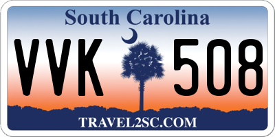 SC license plate VVK508