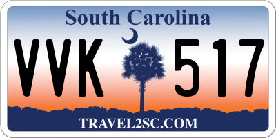 SC license plate VVK517