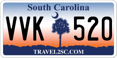SC license plate VVK520