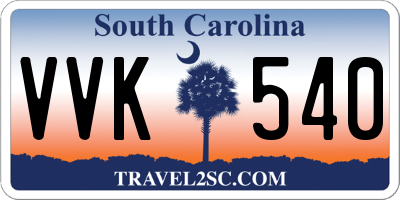 SC license plate VVK540