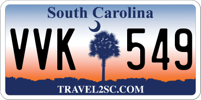 SC license plate VVK549