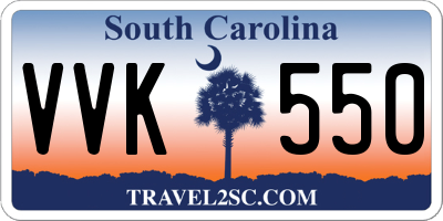 SC license plate VVK550
