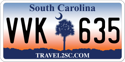 SC license plate VVK635