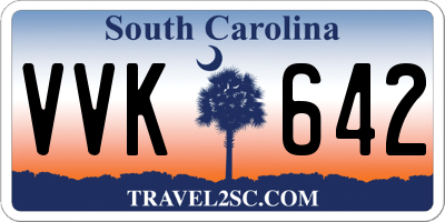 SC license plate VVK642