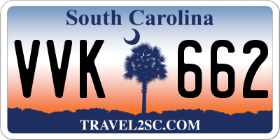 SC license plate VVK662