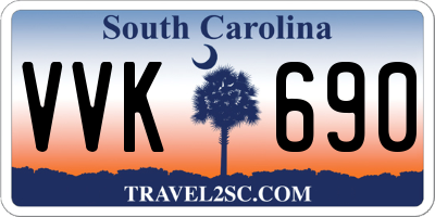 SC license plate VVK690