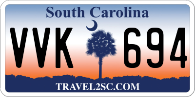 SC license plate VVK694