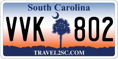 SC license plate VVK802