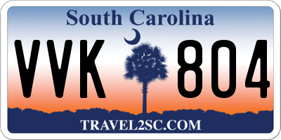 SC license plate VVK804
