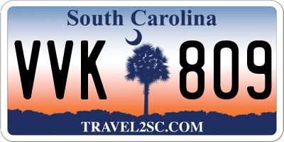 SC license plate VVK809