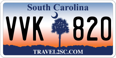 SC license plate VVK820