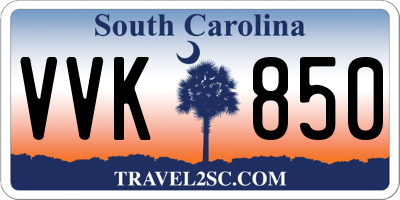SC license plate VVK850