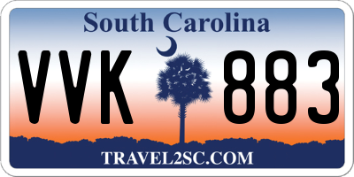 SC license plate VVK883