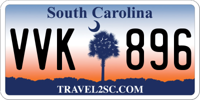 SC license plate VVK896