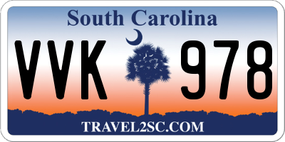 SC license plate VVK978