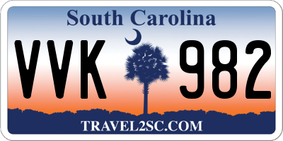 SC license plate VVK982