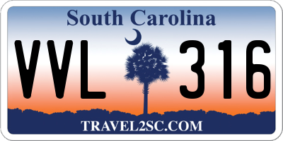 SC license plate VVL316