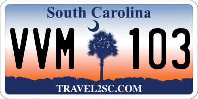 SC license plate VVM103