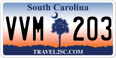 SC license plate VVM203