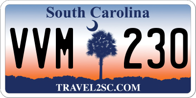 SC license plate VVM230