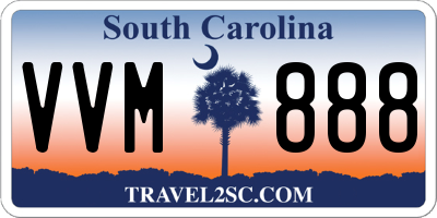 SC license plate VVM888