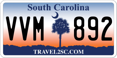 SC license plate VVM892