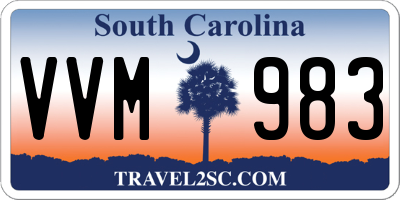SC license plate VVM983