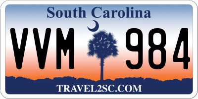 SC license plate VVM984