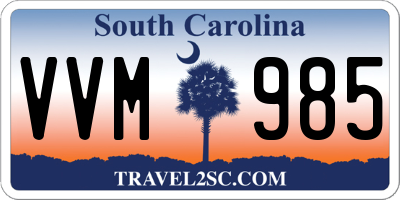 SC license plate VVM985