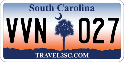 SC license plate VVN027