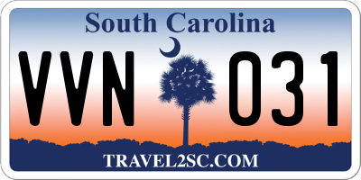 SC license plate VVN031