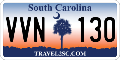 SC license plate VVN130