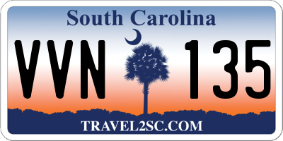 SC license plate VVN135