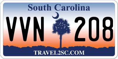 SC license plate VVN208