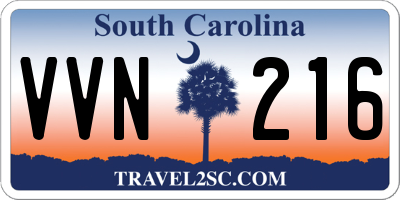 SC license plate VVN216