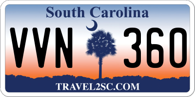 SC license plate VVN360