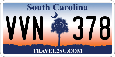 SC license plate VVN378