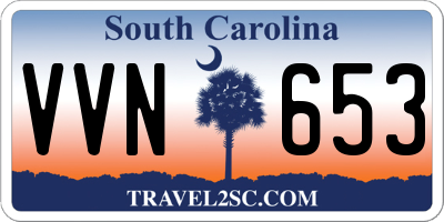 SC license plate VVN653