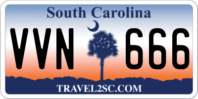 SC license plate VVN666