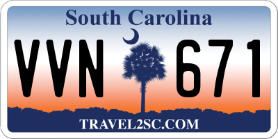 SC license plate VVN671