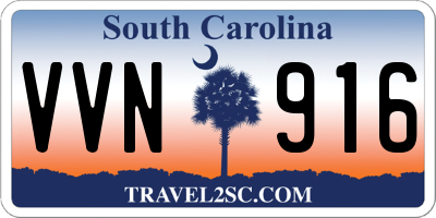 SC license plate VVN916