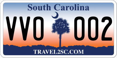 SC license plate VVO002