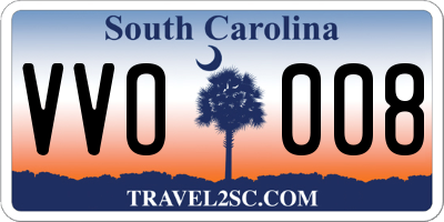 SC license plate VVO008