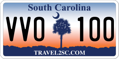 SC license plate VVO100