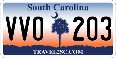 SC license plate VVO203