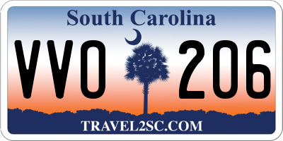 SC license plate VVO206