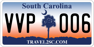 SC license plate VVP006