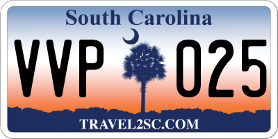 SC license plate VVP025