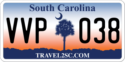 SC license plate VVP038
